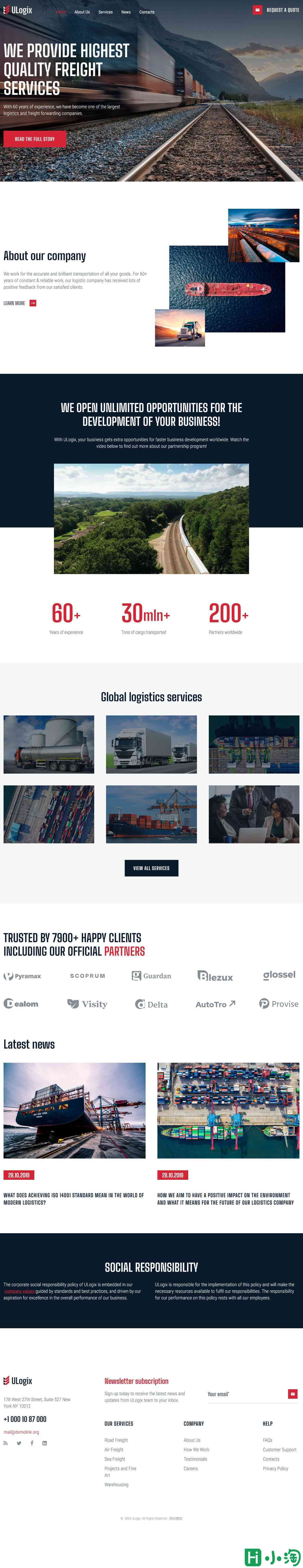 高速物流货运公司网站模板-PC预览